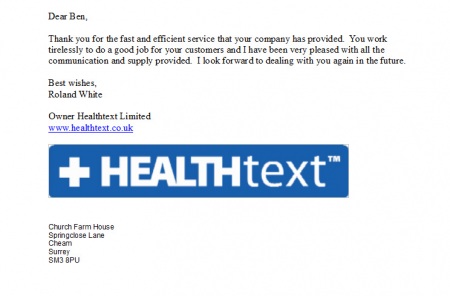 HealthText Testimonial