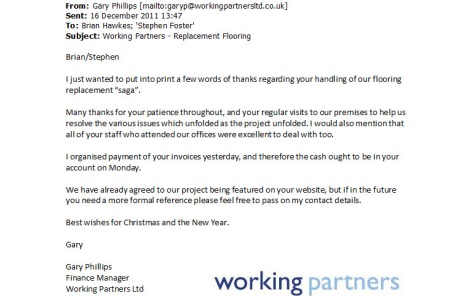 Working Partners Testimonial