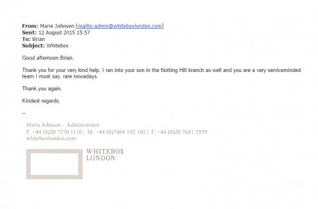 Whitebox London Testimonial