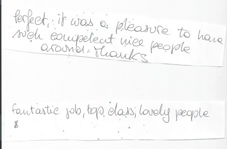 testimonial written