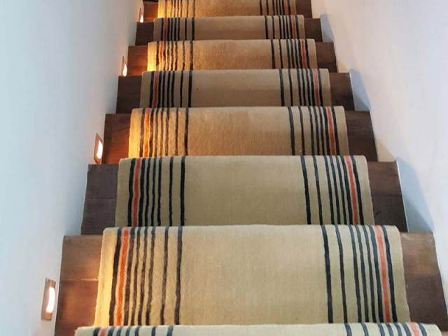 Beige Carpet Runner with Some Stripes