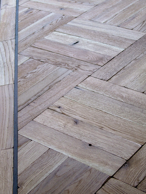 Rover's Flooring - Special Design Floors - Distressed Oak Blocks detailed