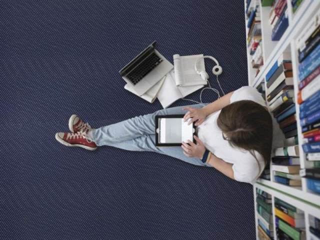 Flexr – Athena Woven Vinyl – Chevron Blue