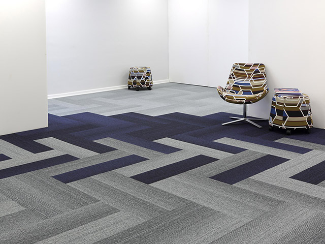 Burmatex – Tufted Loop Pile – Planks Silver Indigo