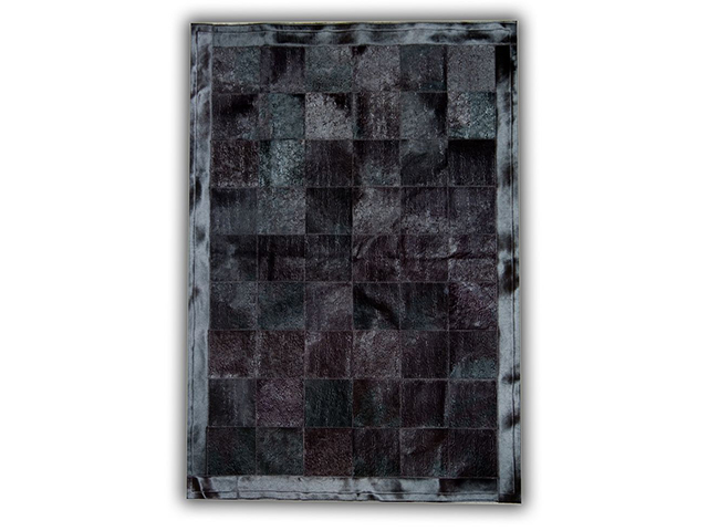 Barnscroft – Cowhide Mosaics-Bespoke Black Cowhide Mosaic with Border