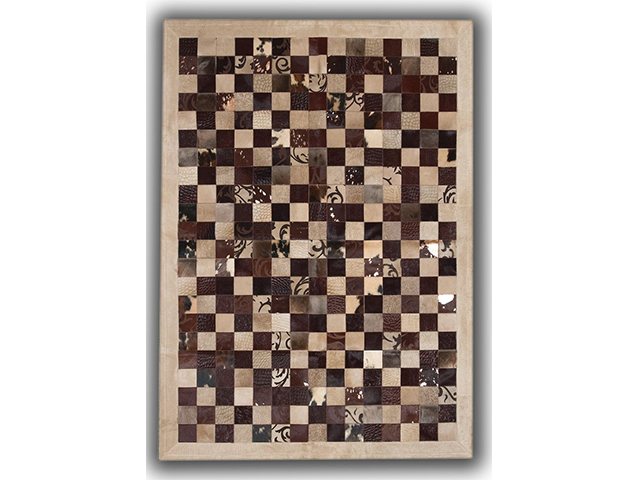 Barnscroft – Cowhide Mosaics-Bespoke Contrast Tonal Brown Cowhide Rug