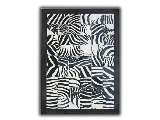Barnscroft – Cowhide Mosaics-Bespoke Cowhide Mosaic in Zebra Design