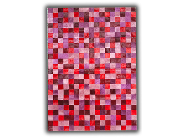 Barnscroft – Cowhide Mosaics – Bespoke RedPink Cowhide Rug