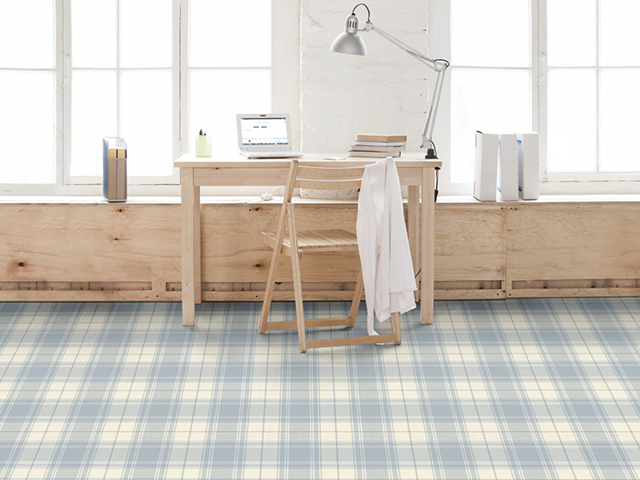 Contempo Carpets – Bauhaus Plaid Chalk & Sky Room set