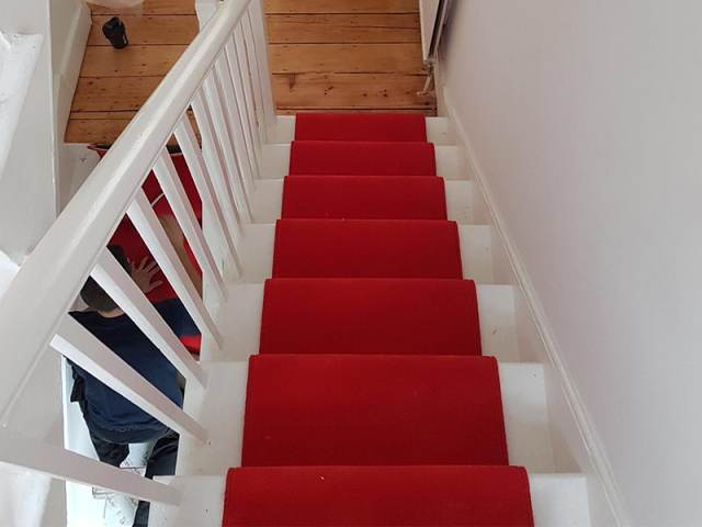 Red Stair Carpet Runner In Hackney