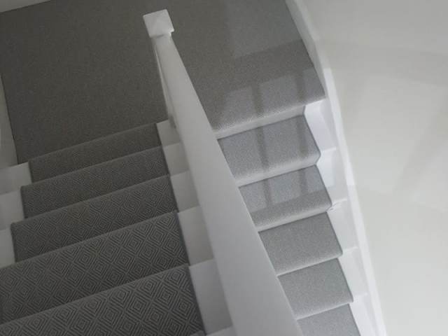 Grey Patterned Carpet Runner in Whitechapel