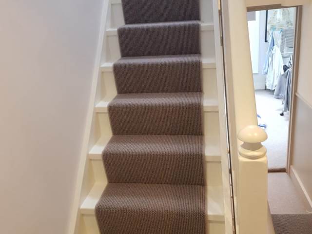 Grey Carpet Runner Installed In Belgravia