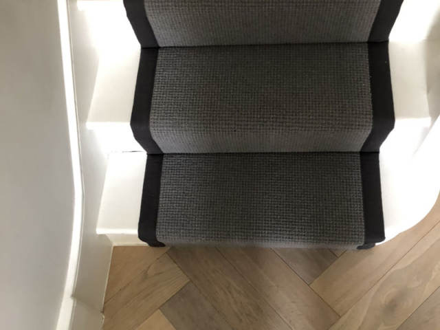 Grey Carpet As Stair Runner In Wimbledon