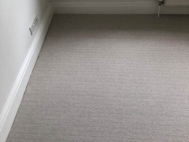 Wool Herringbone Carpet Installation In Richmond