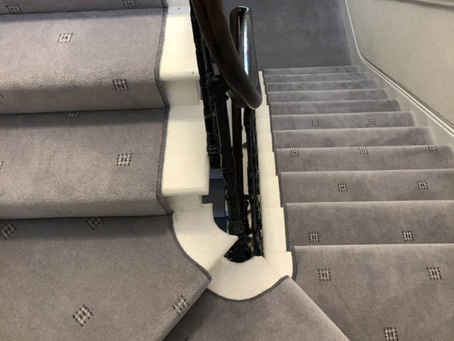 Adam Carpets Grey Patterned Carpet Installation in Lambeth