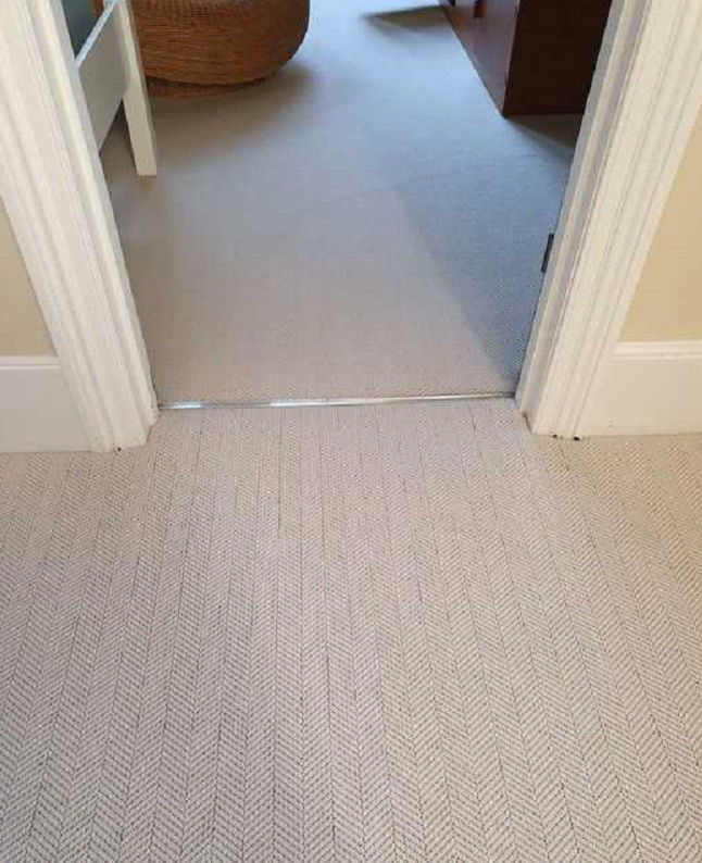 White herringbone carpet installed in Earls Court 3