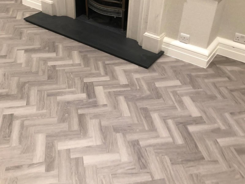 Amtico Spacia Nordic Oak Luxury Vinyl Tile In Herringbone Design Installed In Wandsworth - Luxury Vinyl Tile (LVT) Flooring - Wandsworth - Home - Residential