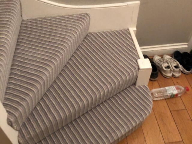 Adam Carpets Striped Carpet Installed in Battersea
