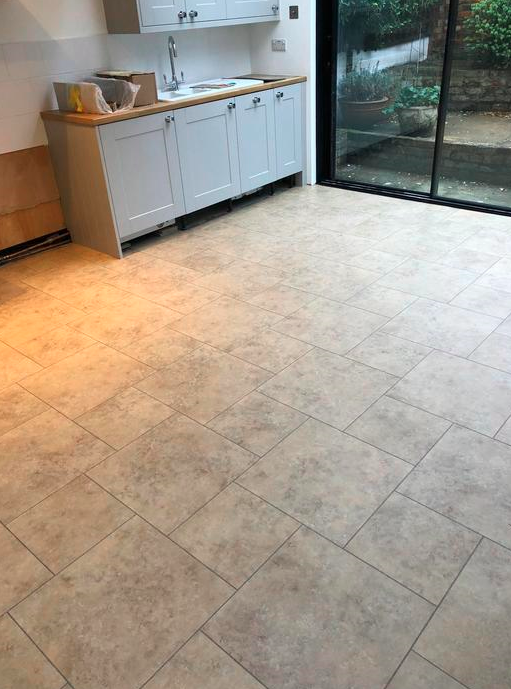Amtico Signature Kura Caraway Luxury Vinyl Tile Flooring Installed in Islington 1