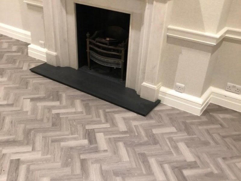 Amtico Spacia Nordic Oak Luxury Vinyl Tile In Herringbone Design Installed In Wandsworth - Luxury Vinyl Tile (LVT) Flooring - Wandsworth - Home - Residential