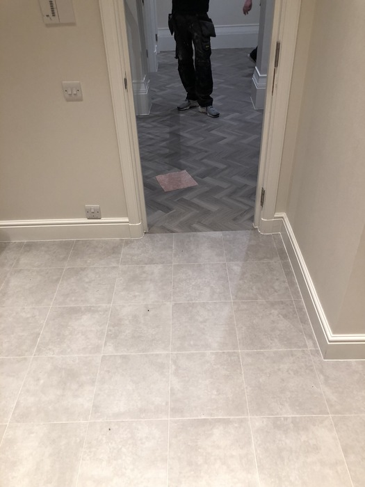 Amtico Spacia Plaza Concrete Luxury Vinyl Tile Installed in Southwark 3