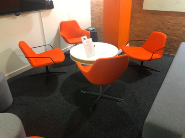 Cavalio Authentic Rustic Oak Vinyl Tiles & Marlings Carpet Tiles in Berkeley Eco-Ebony colour