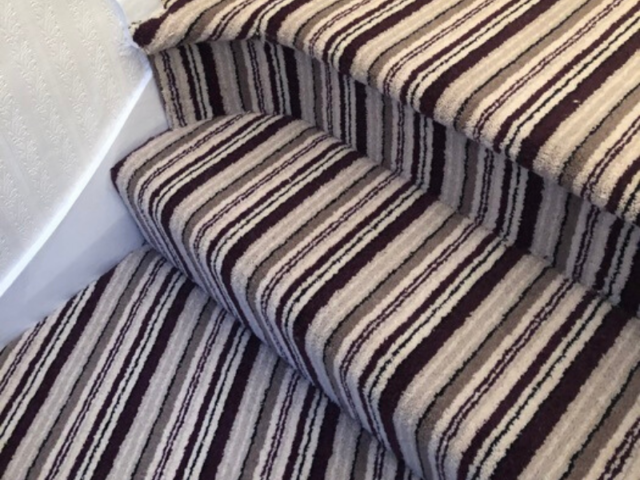 Stripy Carpet to Stairs Installed in Marylebone