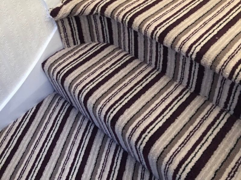 Stripy Carpet To Stairs Installed In Marylebone - Carpet - Marylebone - Home - Residential