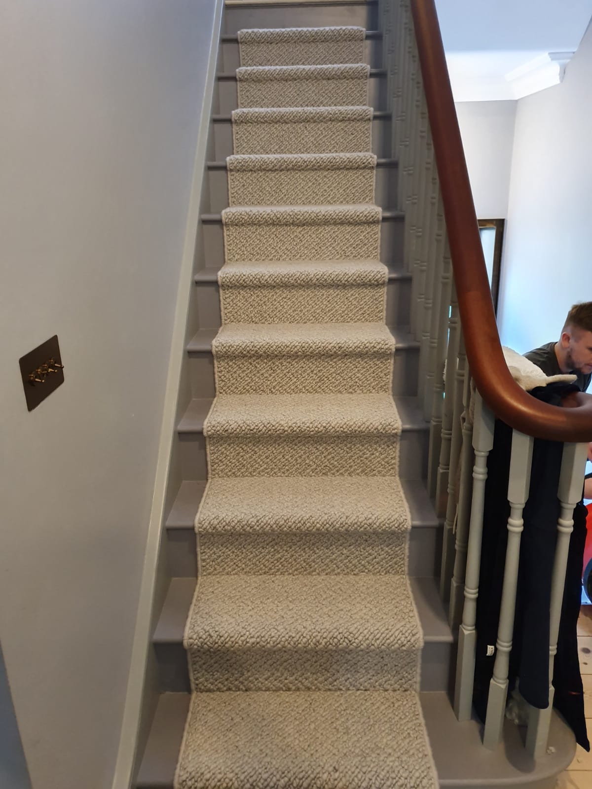 White Herringbone Wool Carpet in Acton 1