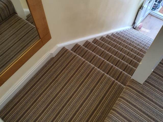 Stripy Brown Carpet in Kilburn