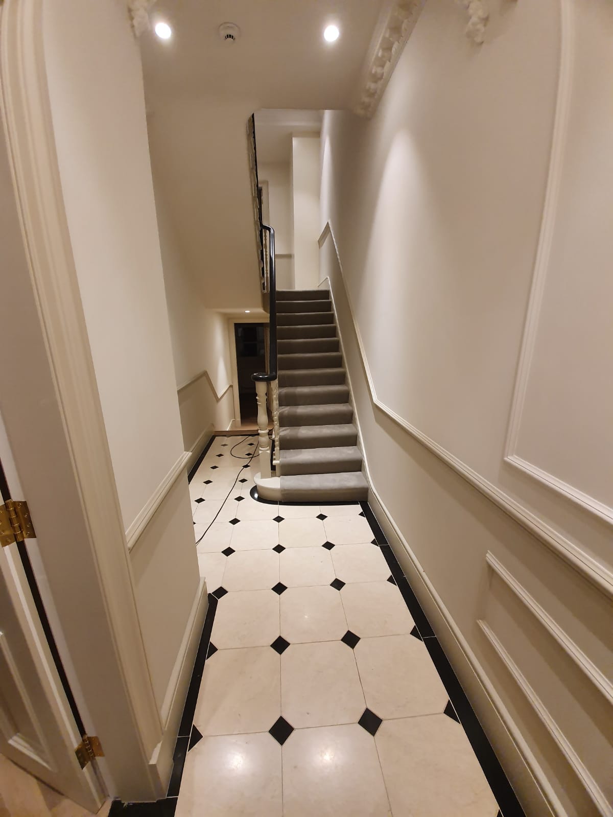 Grey Velvet Carpet to Stairs 3