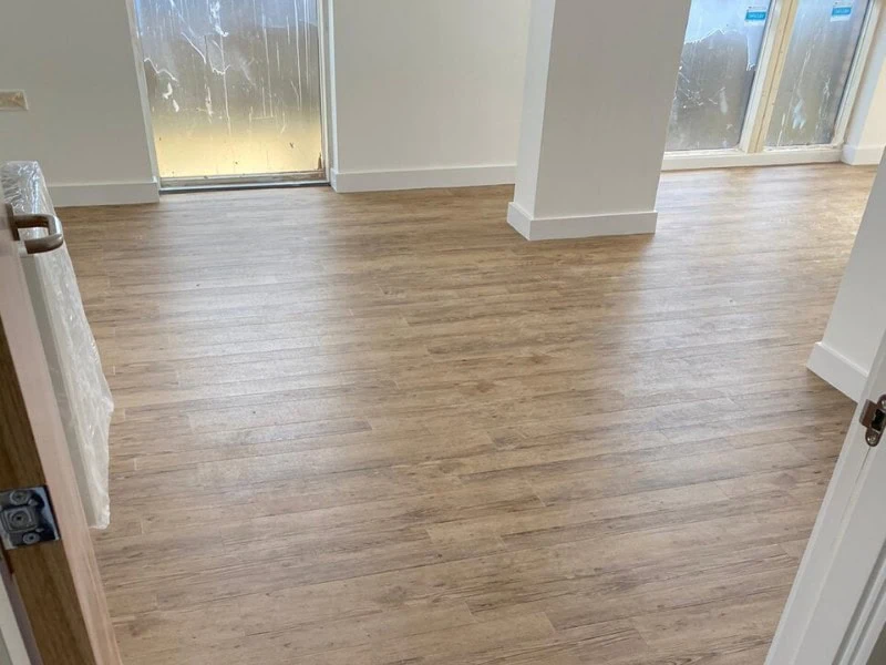 Polyflor Beveline Flooring In Sandwood Construction - Vinyl Flooring - Office - Commercial