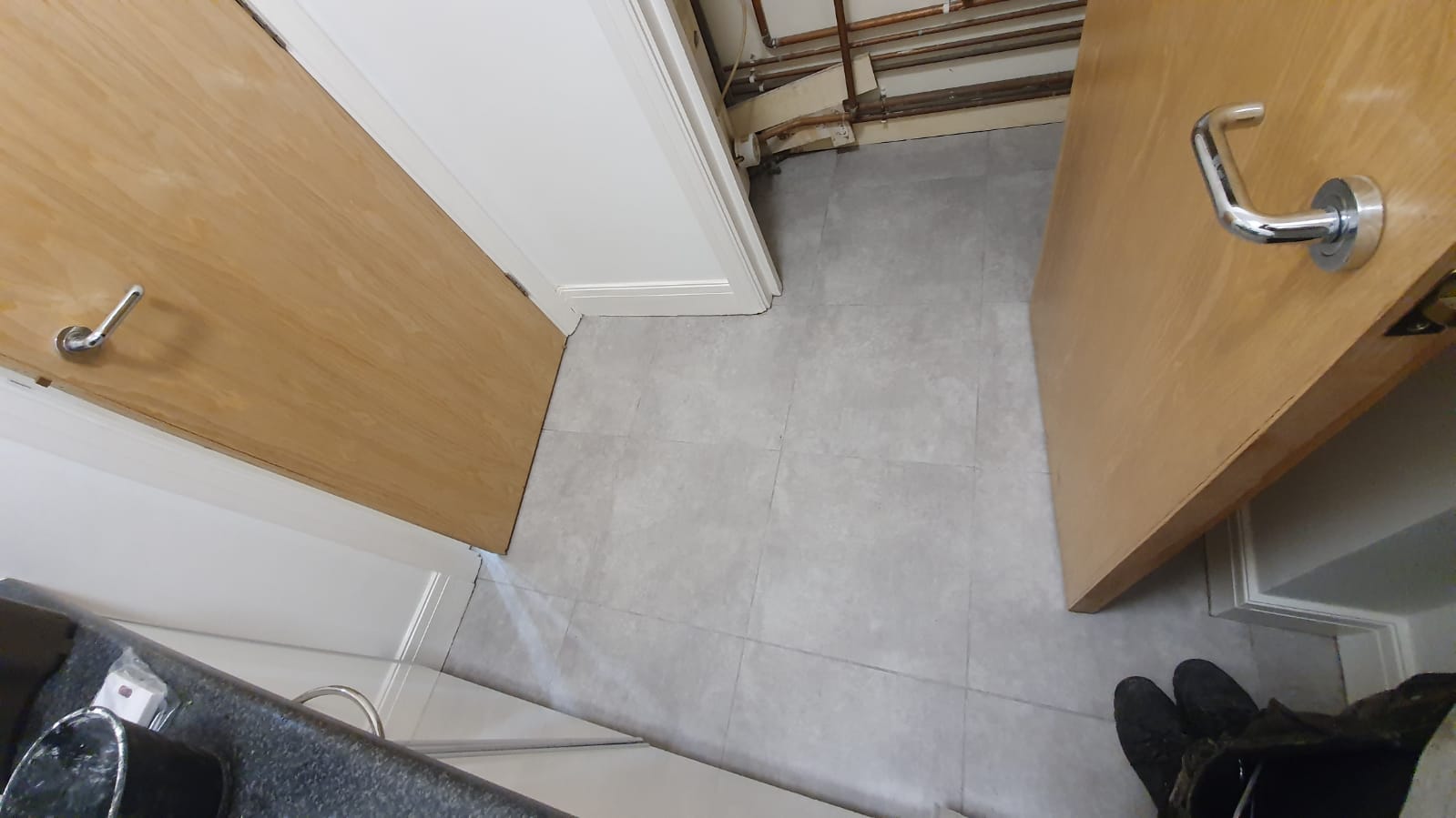 Amtico Spacia Cement with Worn Concrete Stripping in Paddington 2