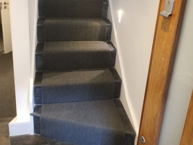 Lewis Abbott Herringbone Graphite Carpet