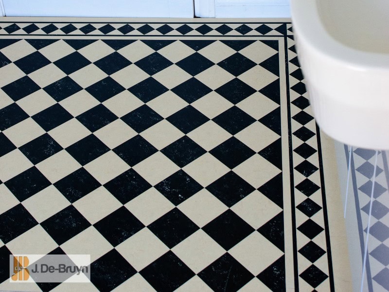 Marmoleum RD101 - 70mm Paired With RDB205 Borders and Corners - Marmoleum Flooring