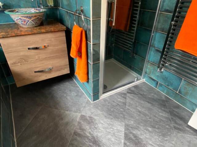 Amtico Signature Welsh Slate with Silver Stripping Installation In Notting Hill