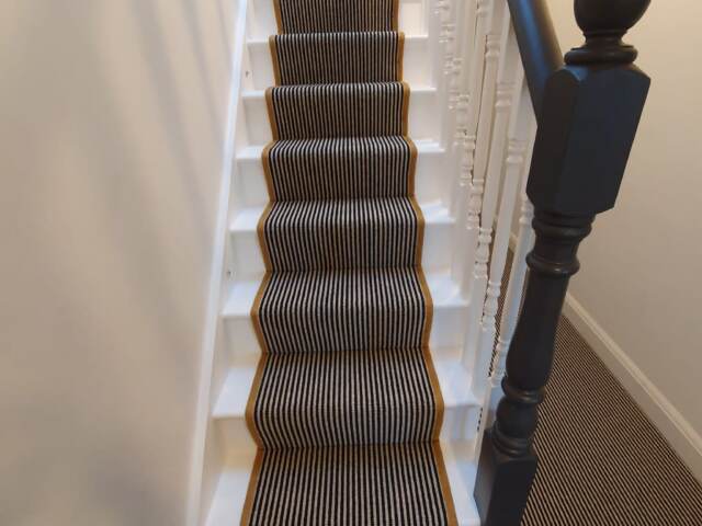 Hugh Mackay Carpets Deco Two Tone Magpie Stripe Carpet In Croydon