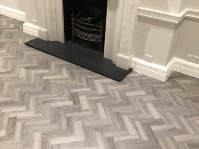 Amtico Spacia Nordic Oak in Herringbone Installation in Shepherds Bush