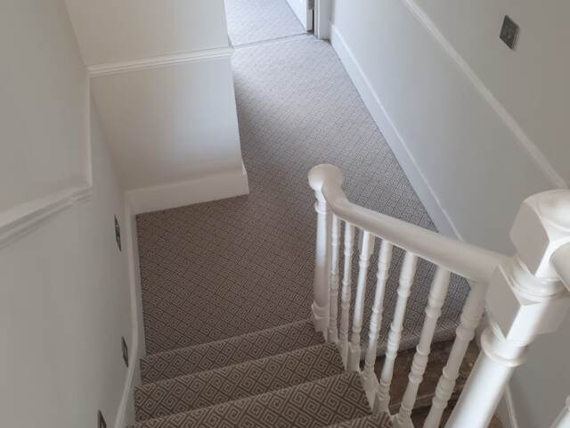 Rols Wool Carpets Greek Key Ash Installation In Docklands