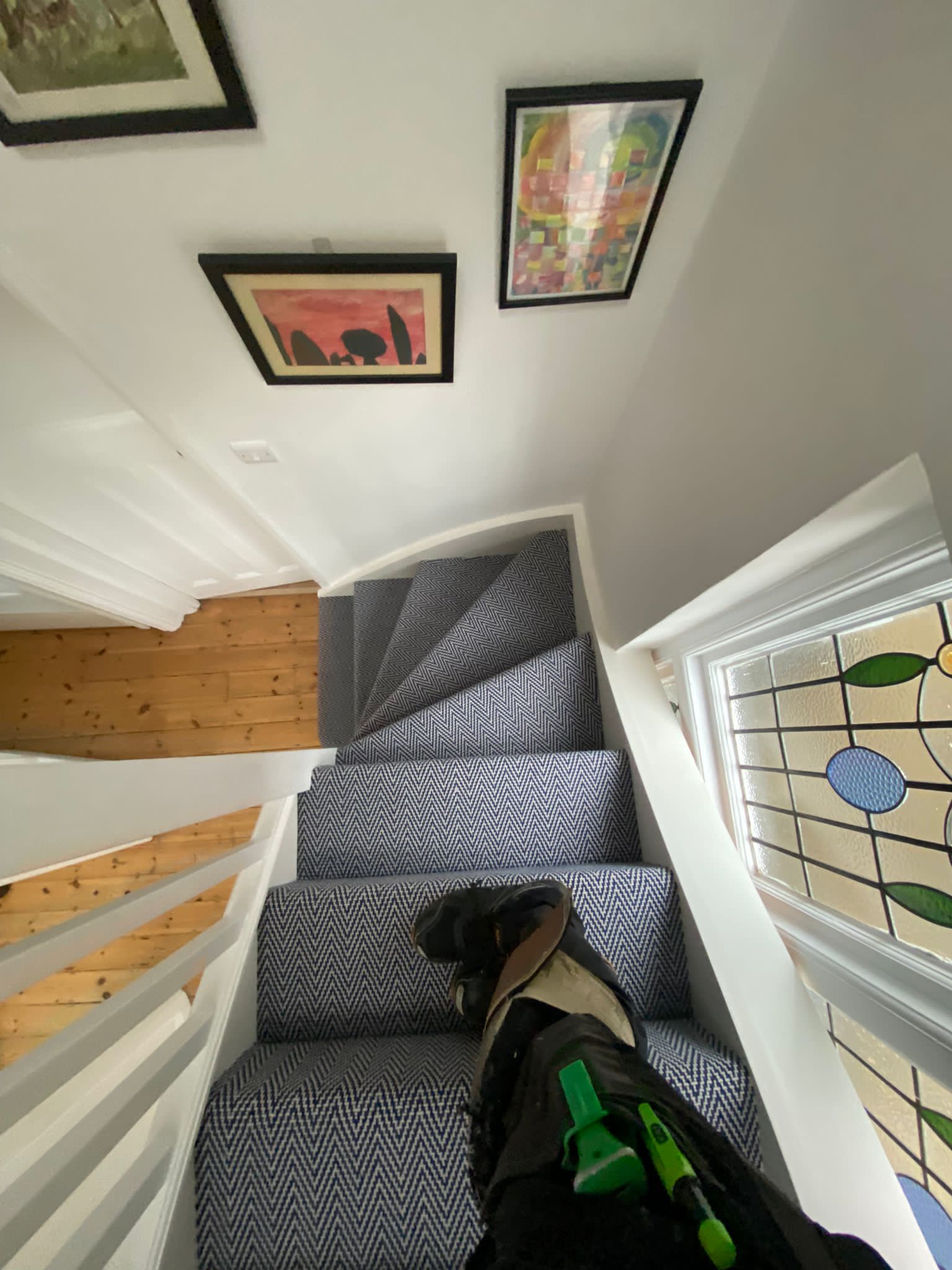 Rols Wool Carpets Herringbone Denim Installation In Battersea-1