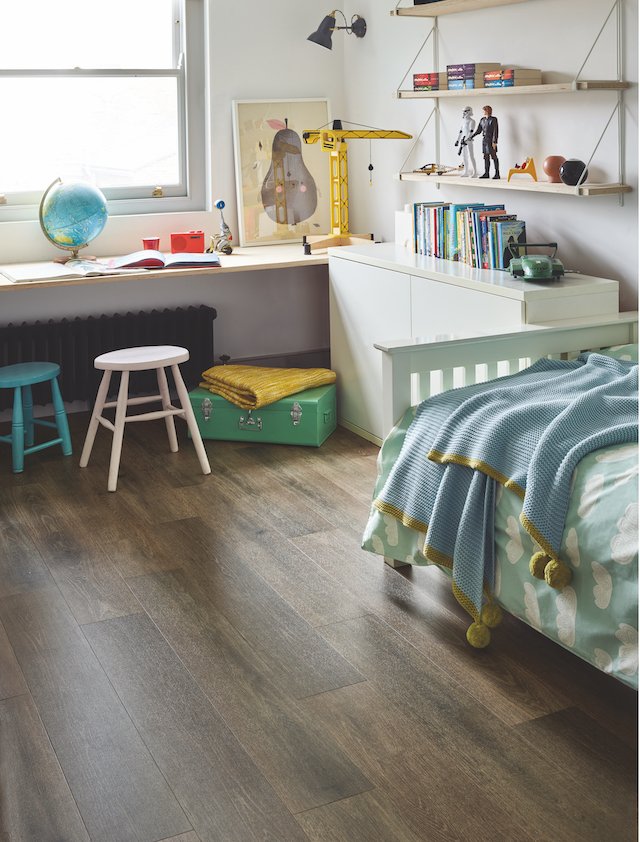 Amtico Spacia Blackened Spa Wood SS5W3025, Luxury Vinyl Tile (LVT) Flooring, wide view