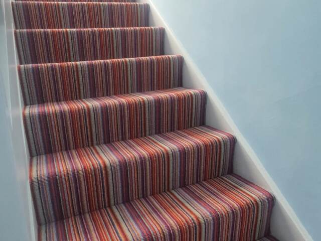Hugh Mackay Carpets Deco Stripe Kingston Installation in Southwark