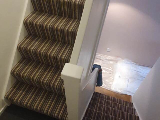 Hugh Mackay Carpets Deco Stripe Westminster Installation in Richmond