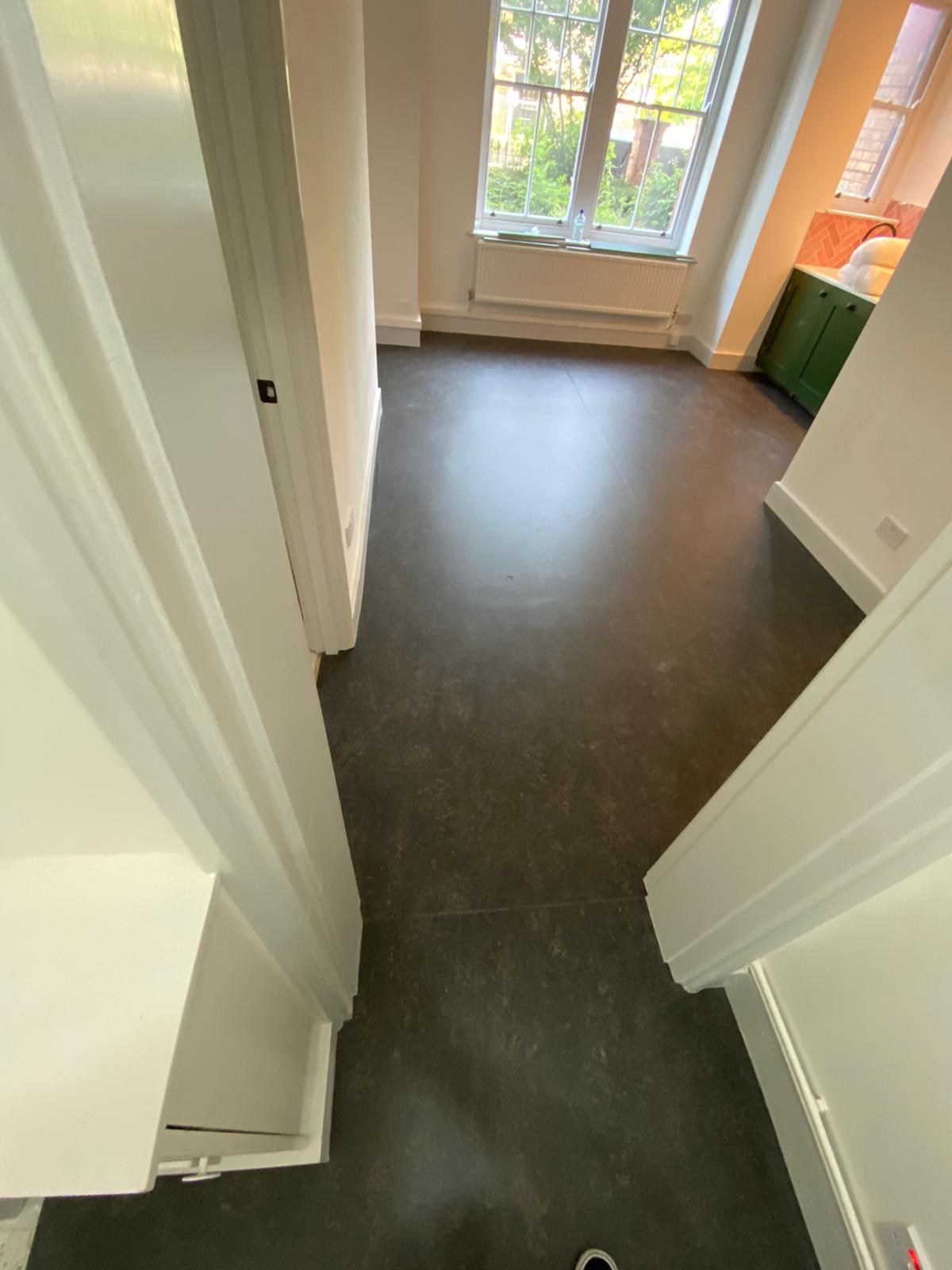 Marmoleum Dark Bistre Installation In Islington-1