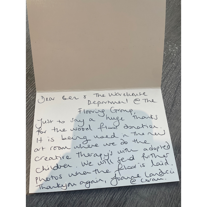 Wood Flooring Donation to Coram!