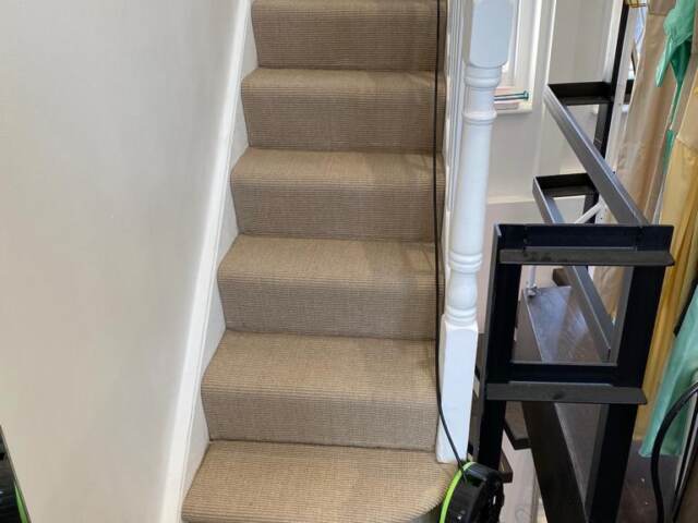 Fibre Carpets Classic Flatweave Herringbone Dapple installation in Barnes