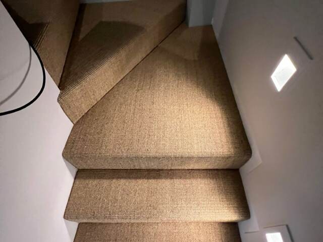 Likewise London Sisal Mini Boucle Flint carpet installation in Earls Court