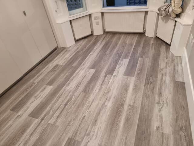 Amtico Spacia Urban Salvaged Timber installation in Mayfair