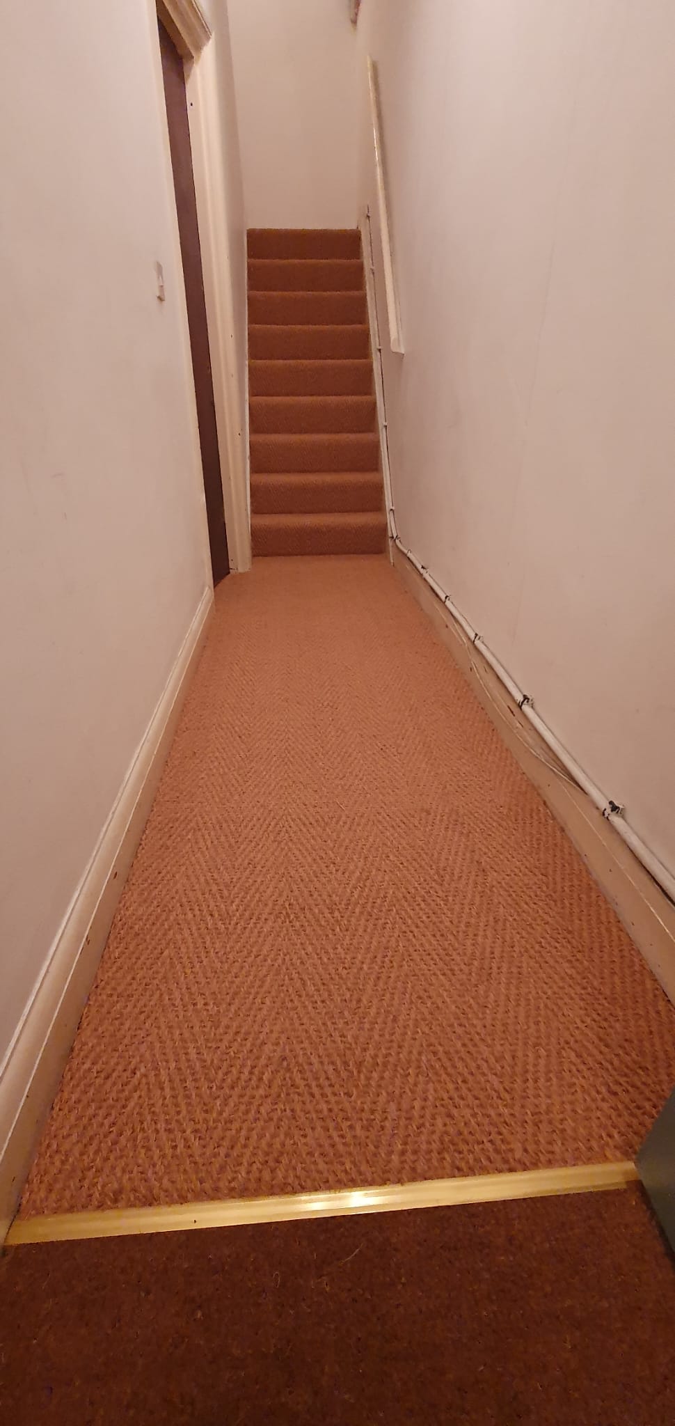 Crucial Trading Coir Herringbone Natural carpet installation in Kilburn-0