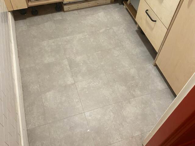 Amtico Spacia Plaza Concrete installation in Kensington